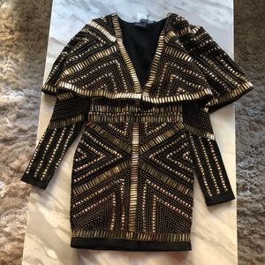 Embellished Cape Dress